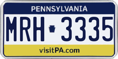 PA license plate MRH3335