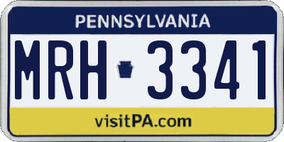 PA license plate MRH3341