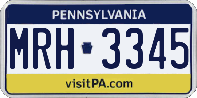 PA license plate MRH3345