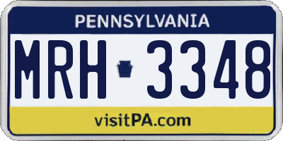 PA license plate MRH3348