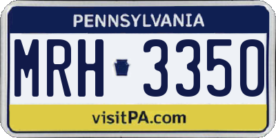 PA license plate MRH3350