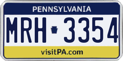 PA license plate MRH3354