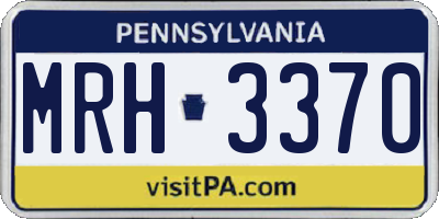 PA license plate MRH3370