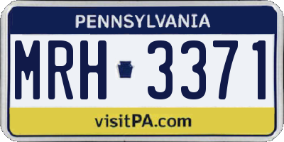 PA license plate MRH3371