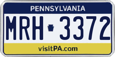 PA license plate MRH3372