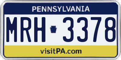 PA license plate MRH3378