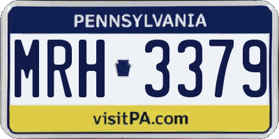 PA license plate MRH3379