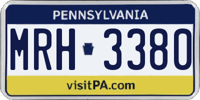 PA license plate MRH3380