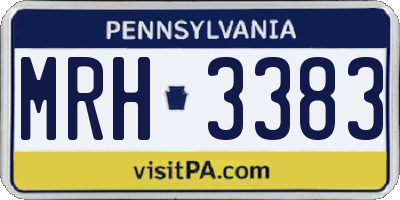 PA license plate MRH3383