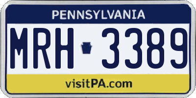 PA license plate MRH3389