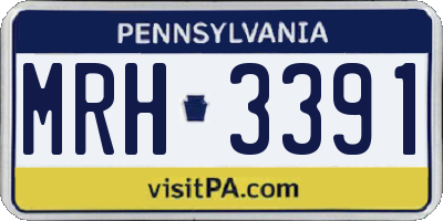 PA license plate MRH3391