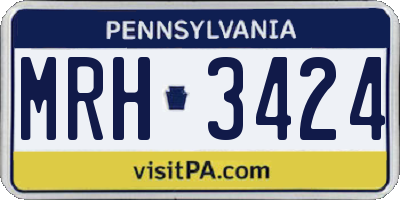 PA license plate MRH3424