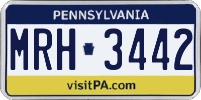 PA license plate MRH3442