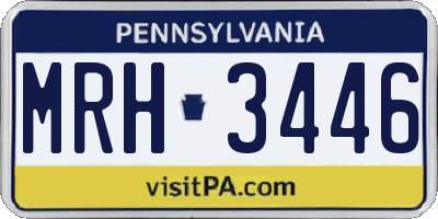 PA license plate MRH3446