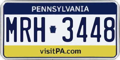 PA license plate MRH3448