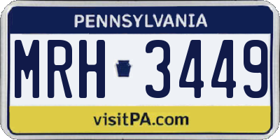 PA license plate MRH3449