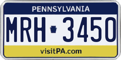 PA license plate MRH3450
