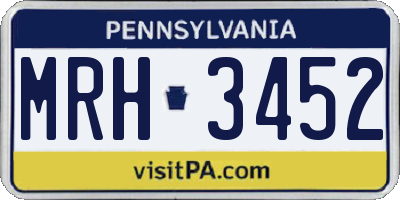 PA license plate MRH3452