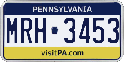 PA license plate MRH3453