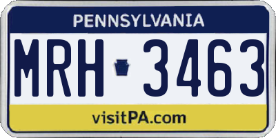 PA license plate MRH3463