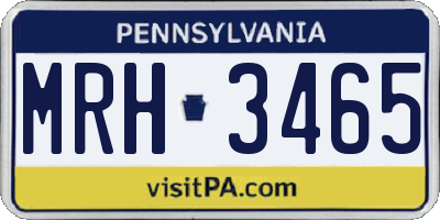 PA license plate MRH3465