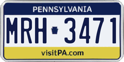 PA license plate MRH3471
