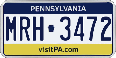 PA license plate MRH3472