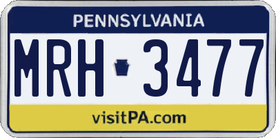 PA license plate MRH3477