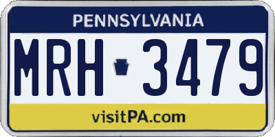 PA license plate MRH3479