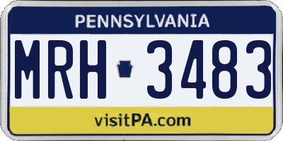 PA license plate MRH3483