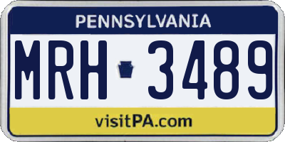 PA license plate MRH3489