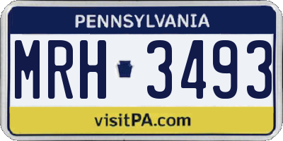 PA license plate MRH3493