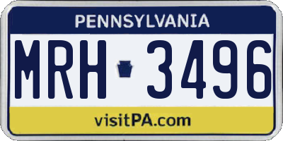 PA license plate MRH3496
