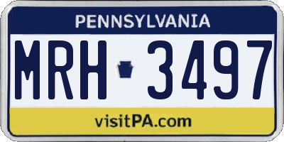 PA license plate MRH3497
