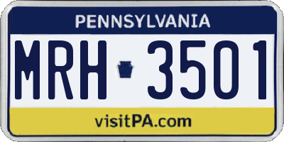 PA license plate MRH3501