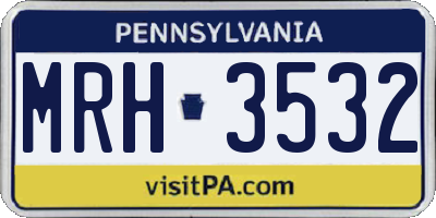 PA license plate MRH3532