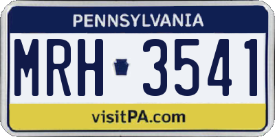 PA license plate MRH3541