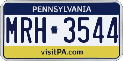 PA license plate MRH3544
