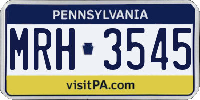 PA license plate MRH3545