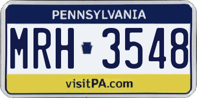 PA license plate MRH3548