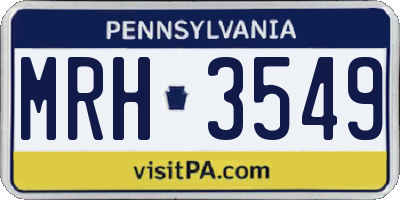 PA license plate MRH3549