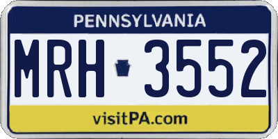 PA license plate MRH3552