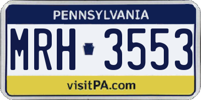 PA license plate MRH3553