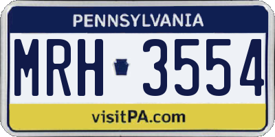 PA license plate MRH3554