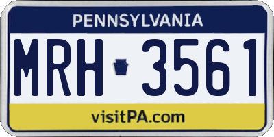 PA license plate MRH3561