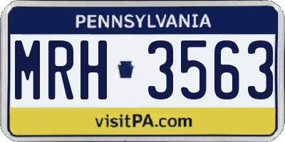 PA license plate MRH3563