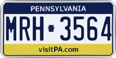 PA license plate MRH3564