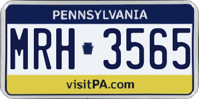 PA license plate MRH3565