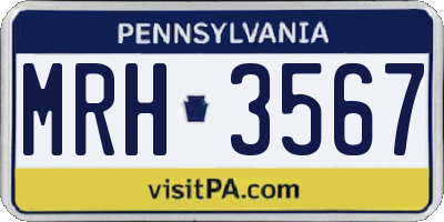 PA license plate MRH3567