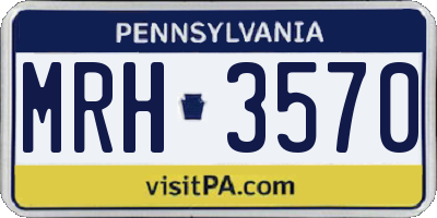 PA license plate MRH3570